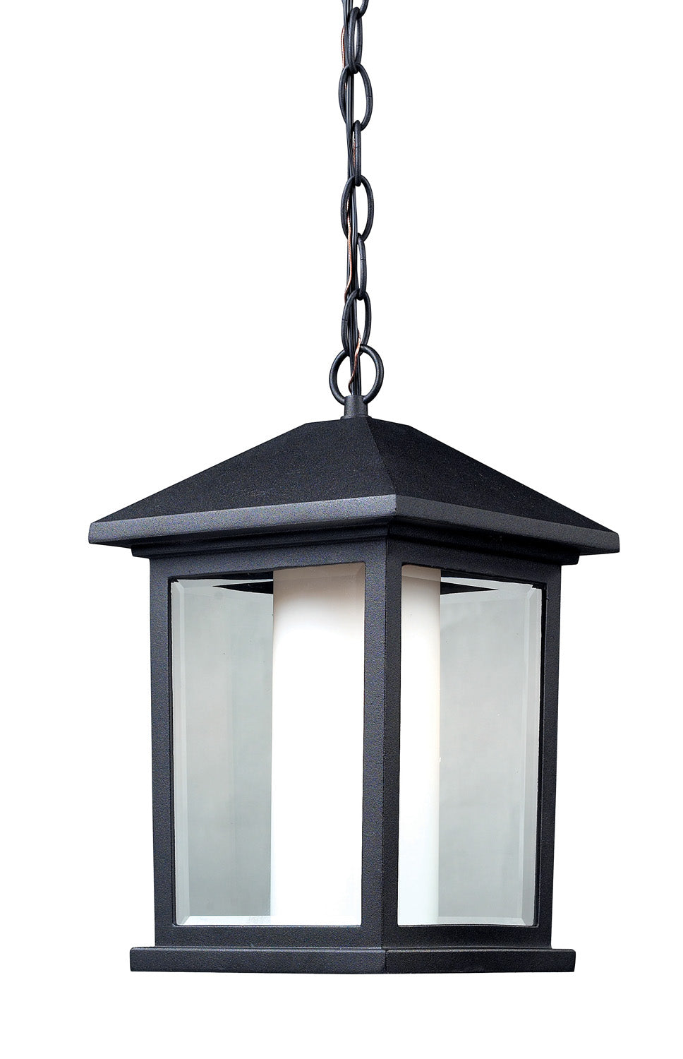 Mesa One Light Outdoor Chain Mount Ceiling Fixture in Black - available from The Lighting Shoppe, trusted by Canadian homeowners
