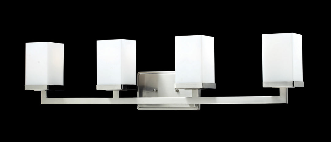 Tidal Four Light Vanity in Brushed Nickel - available from The Lighting Shoppe, trusted by Canadian homeowners