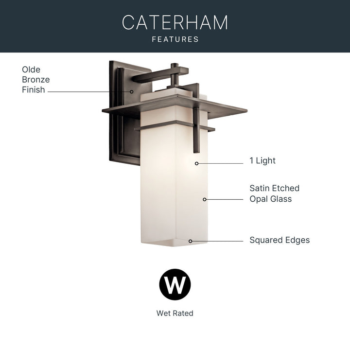 Kichler Canada - 49643OZ - One Light Outdoor Wall Mount - Caterham - Olde Bronze
