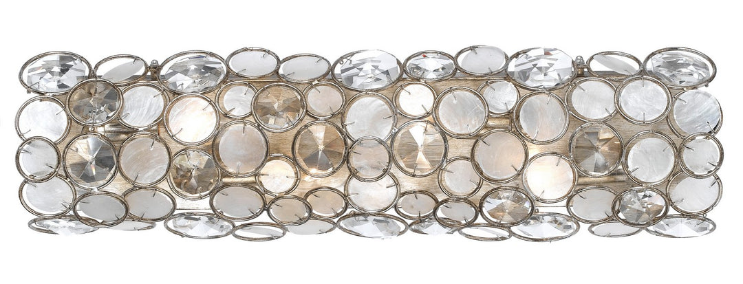 Palla Four Light Bathroom Vanity in Antique Silver - available from The Lighting Shoppe, trusted by Canadian homeowners