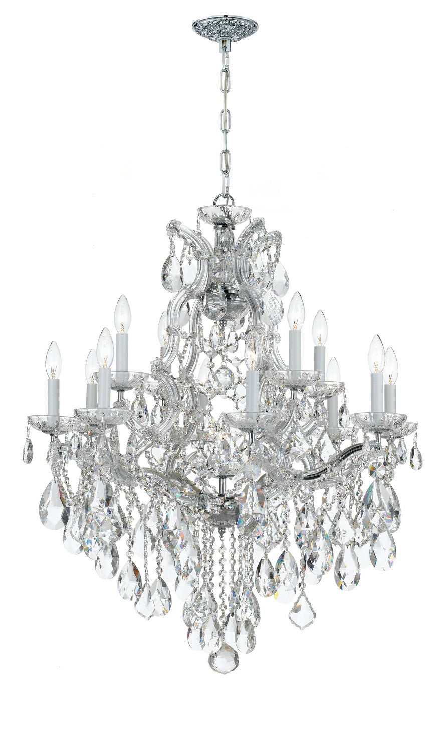 Maria Theresa 13 Light Chandelier in Polished Chrome - available from The Lighting Shoppe, trusted by Canadian homeowners