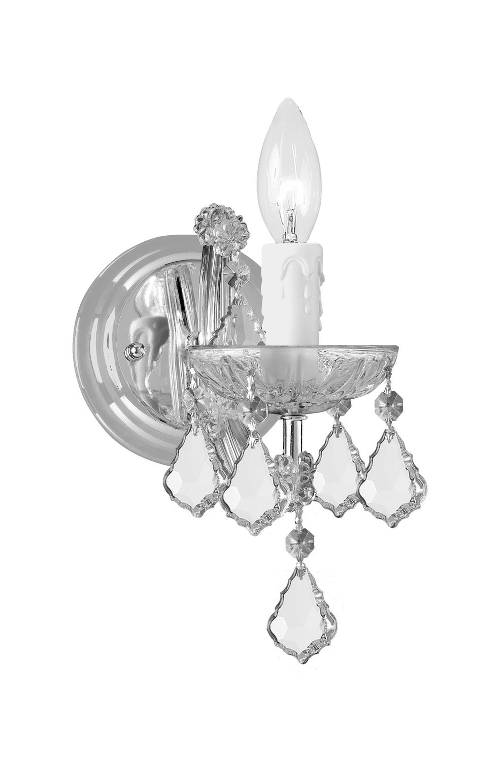 Crystorama - 4471-CH-CL-SAQ - One Light Wall Sconce - Maria Theresa - Polished Chrome