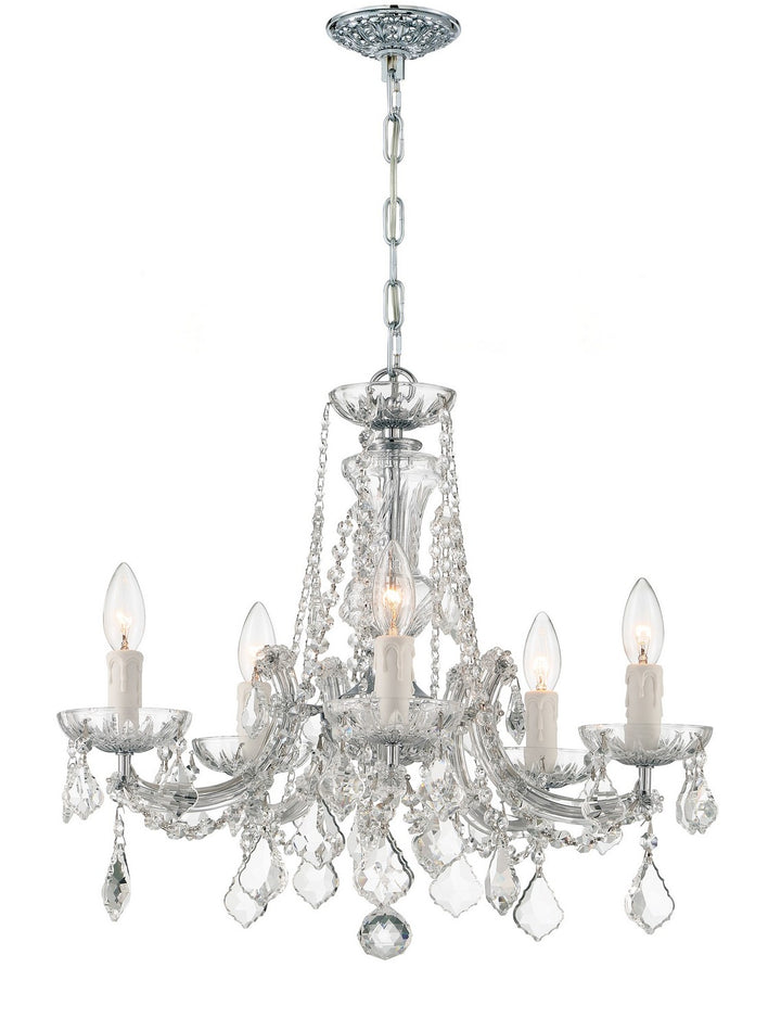 Maria Theresa Five Light Mini Chandelier in Polished Chrome - available from The Lighting Shoppe, trusted by Canadian homeowners