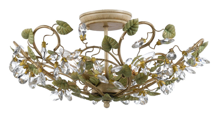 Josie Five Light Semi Flush Mount in Champagne Green Tea - available from The Lighting Shoppe, trusted by Canadian homeowners