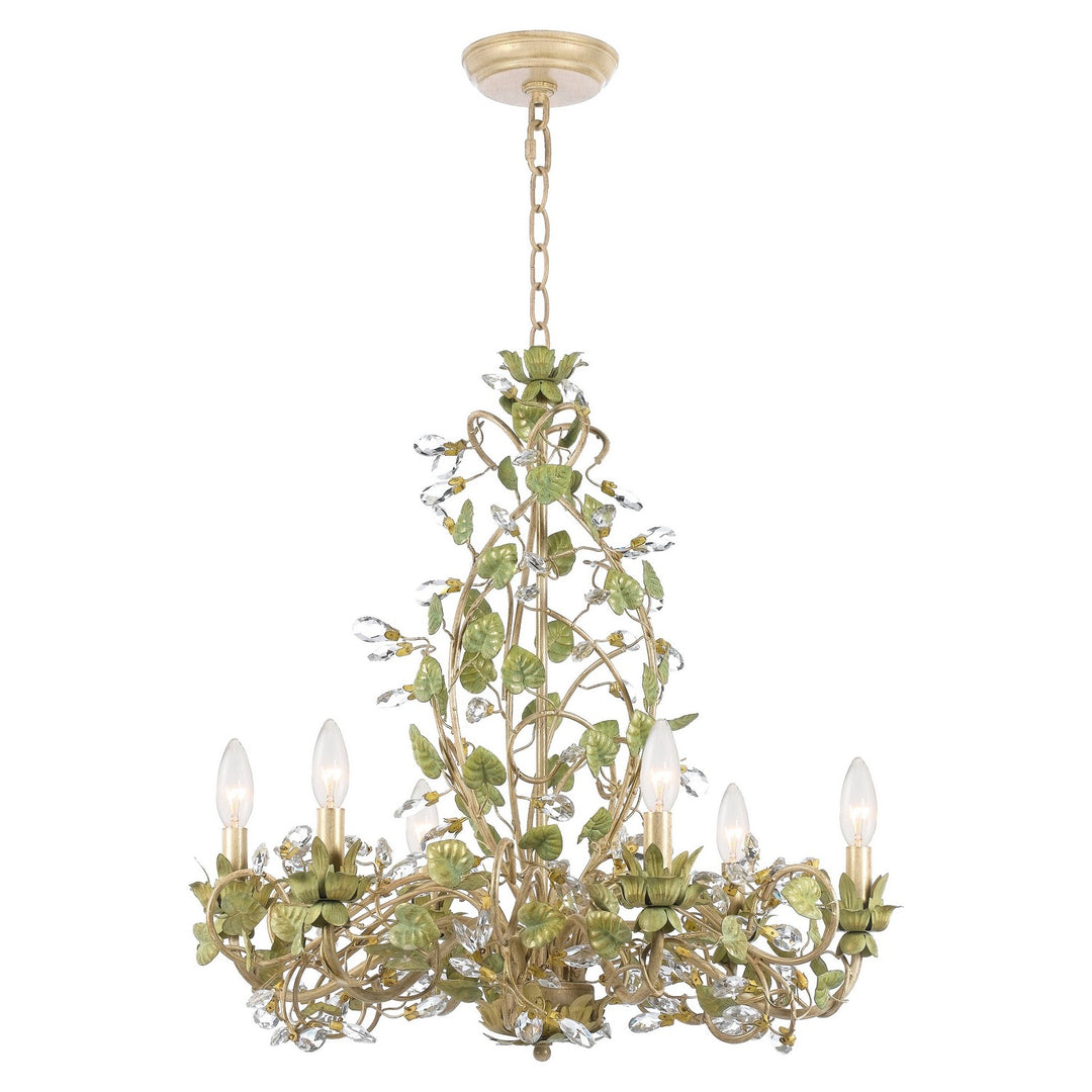 Josie Six Light Chandelier in Champagne Green Tea - available from The Lighting Shoppe, trusted by Canadian homeowners