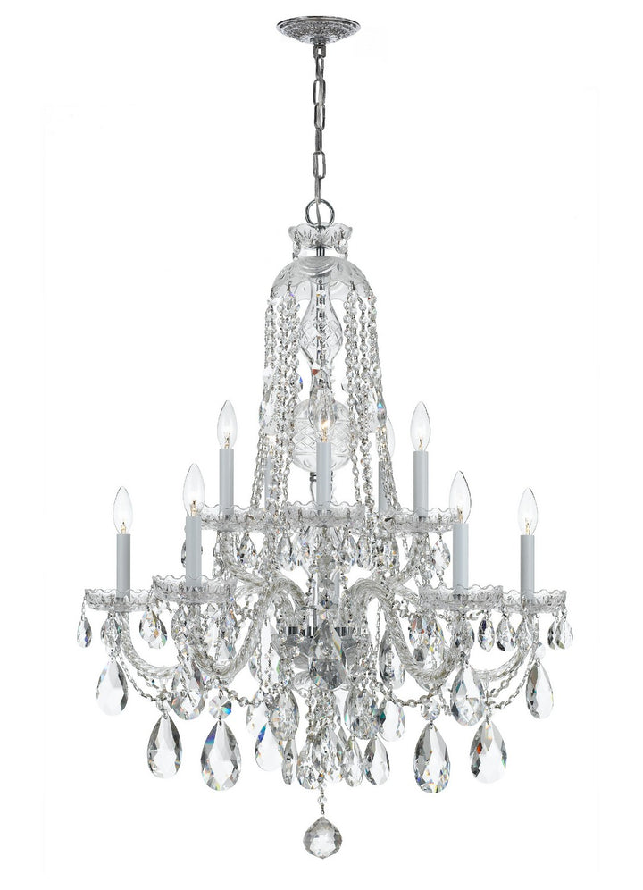 Traditional Crystal Ten Light Chandelier in Polished Chrome - available from The Lighting Shoppe, trusted by Canadian homeowners