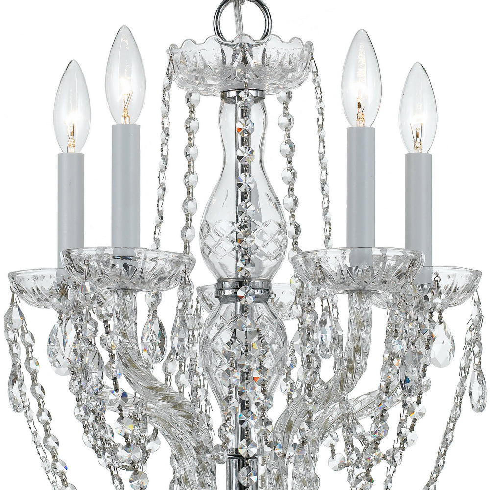 Crystorama - 1129-CH-CL-MWP - Five Light Mini Chandelier - Traditional Crystal - Polished Chrome