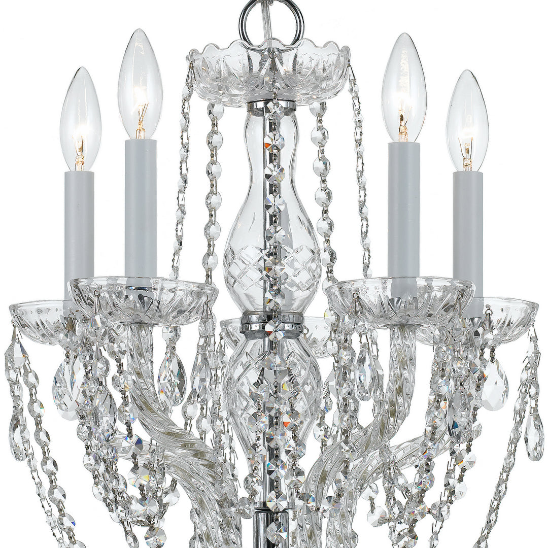 Crystorama - 1129-CH-CL-MWP - Five Light Mini Chandelier - Traditional Crystal - Polished Chrome