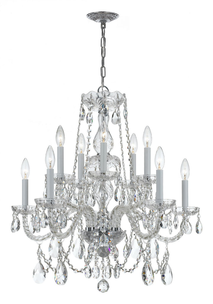 Traditional Crystal Ten Light Chandelier in Polished Chrome - available from The Lighting Shoppe, trusted by Canadian homeowners