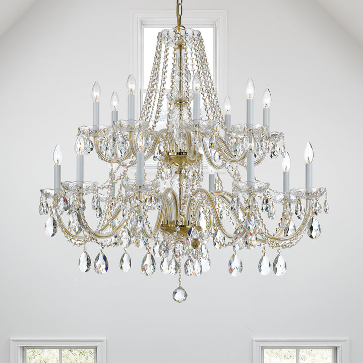 Crystorama - 1139-PB-CL-SAQ - 16 Light Chandelier - Traditional Crystal - Polished Brass