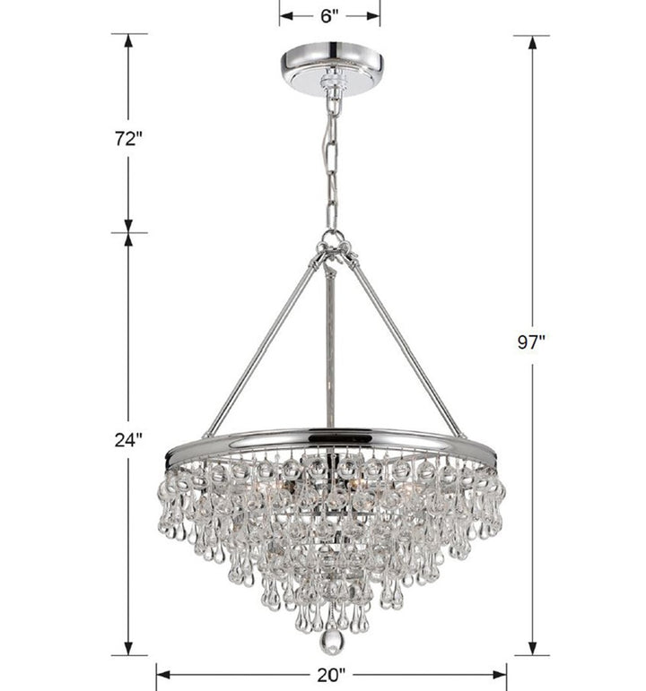 Crystorama - 136-CH - Six Light Chandelier - Calypso - Polished Chrome
