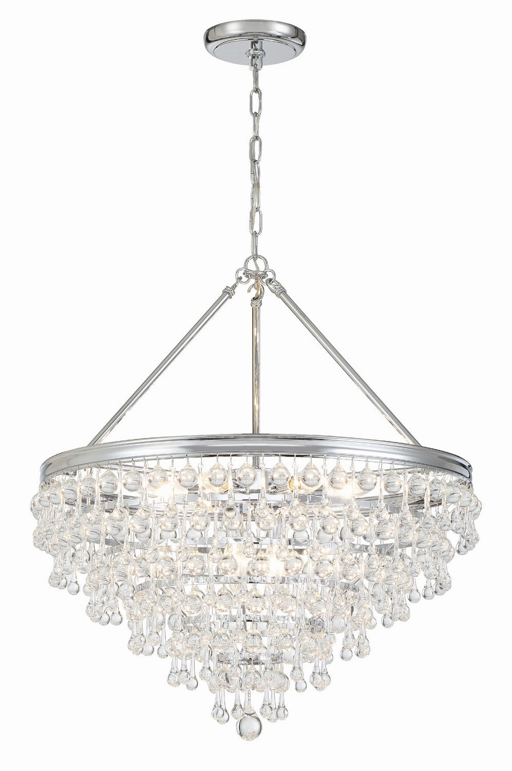 Calypso Eight Light Chandelier in Polished Chrome - available from The Lighting Shoppe, trusted by Canadian homeowners