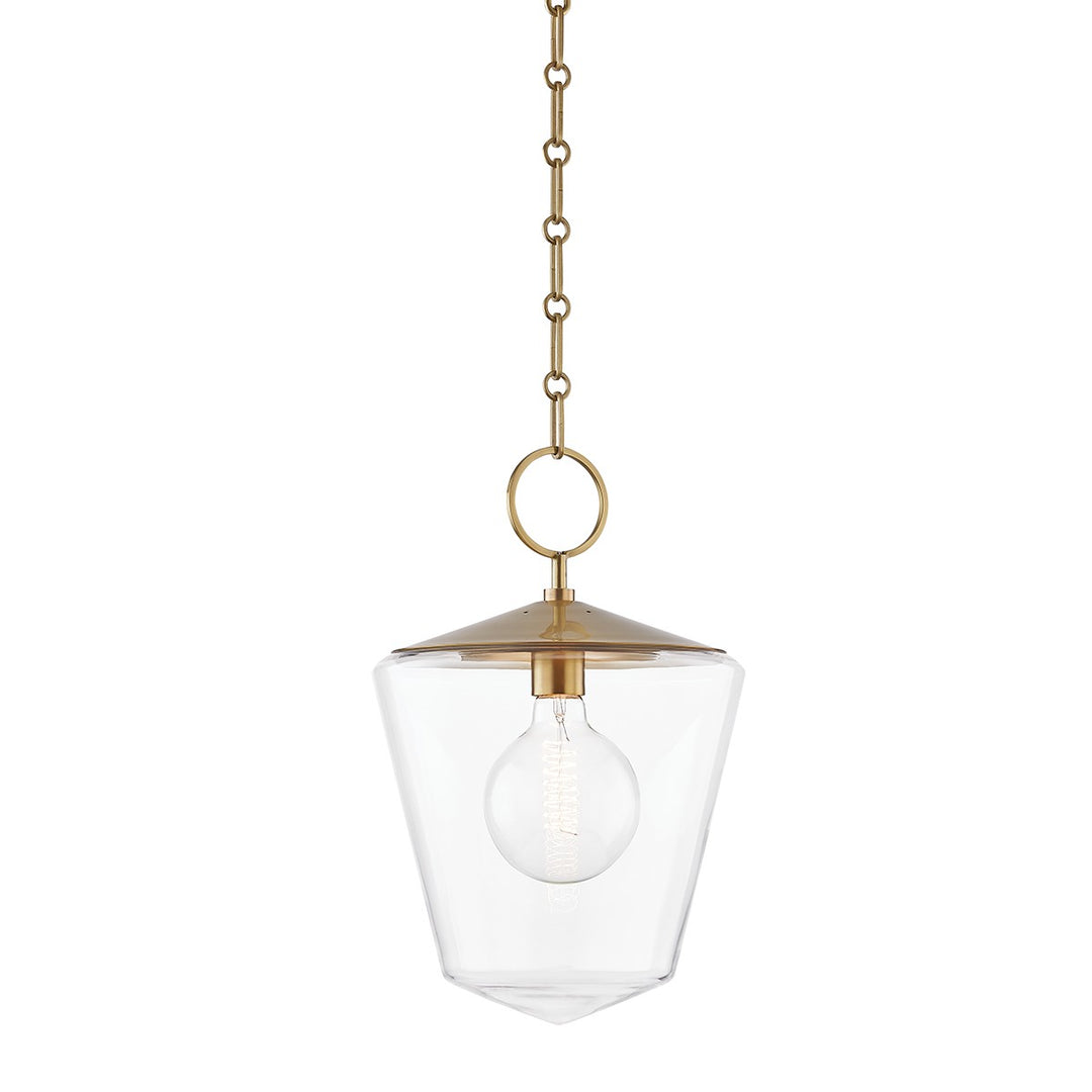 Greene One Light Pendant in Aged Brass - available from The Lighting Shoppe, trusted by Canadian homeowners