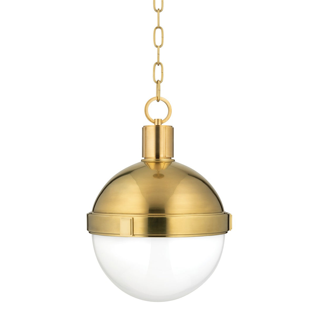 Lambert One Light Pendant in Aged Brass - available from The Lighting Shoppe, trusted by Canadian homeowners