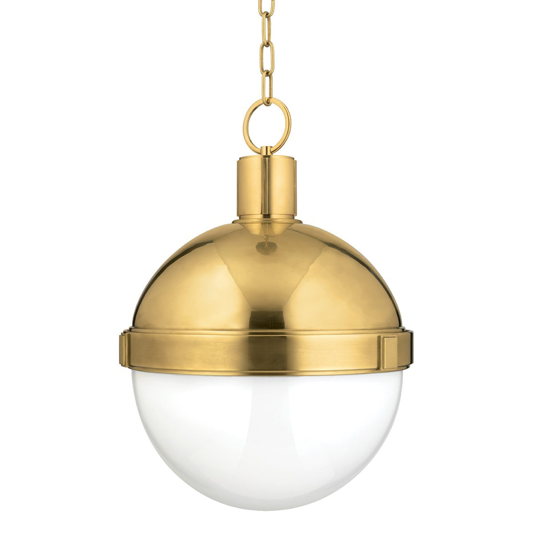 Lambert One Light Pendant in Aged Brass - available from The Lighting Shoppe, trusted by Canadian homeowners