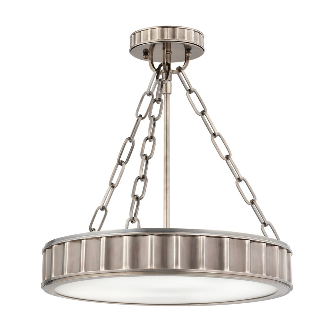 Middlebury Three Light Semi Flush Mount in Historic Nickel - available from The Lighting Shoppe, trusted by Canadian homeowners