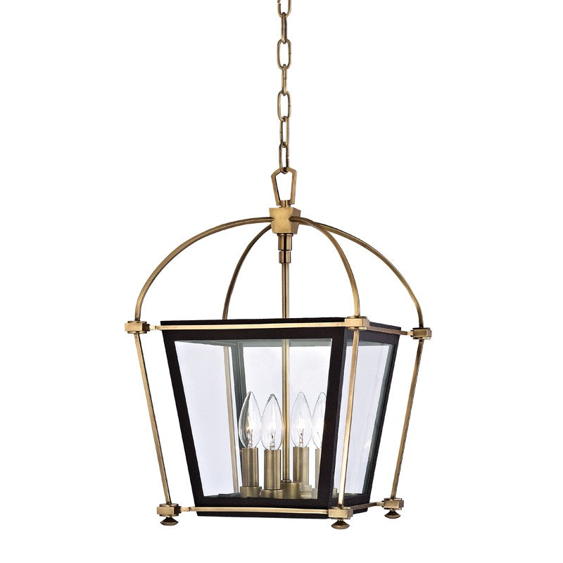 Hudson Valley Canada - 3612-AGB - Four Light Lantern - Hollis - Aged Brass