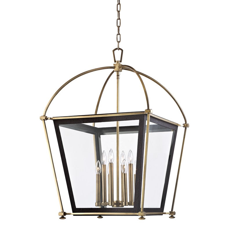Hudson Valley Canada - 3624-AGB - Eight Light Lantern - Hollis - Aged Brass