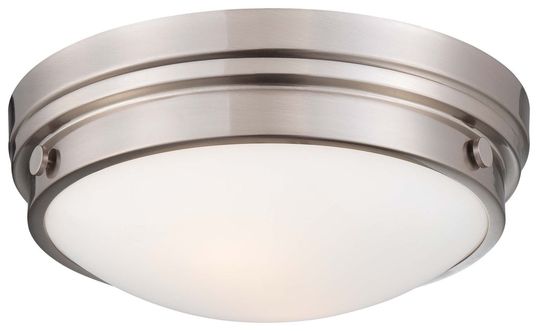 Two Light Flush Mount in Brushed Nickel - available from The Lighting Shoppe, trusted by Canadian homeowners