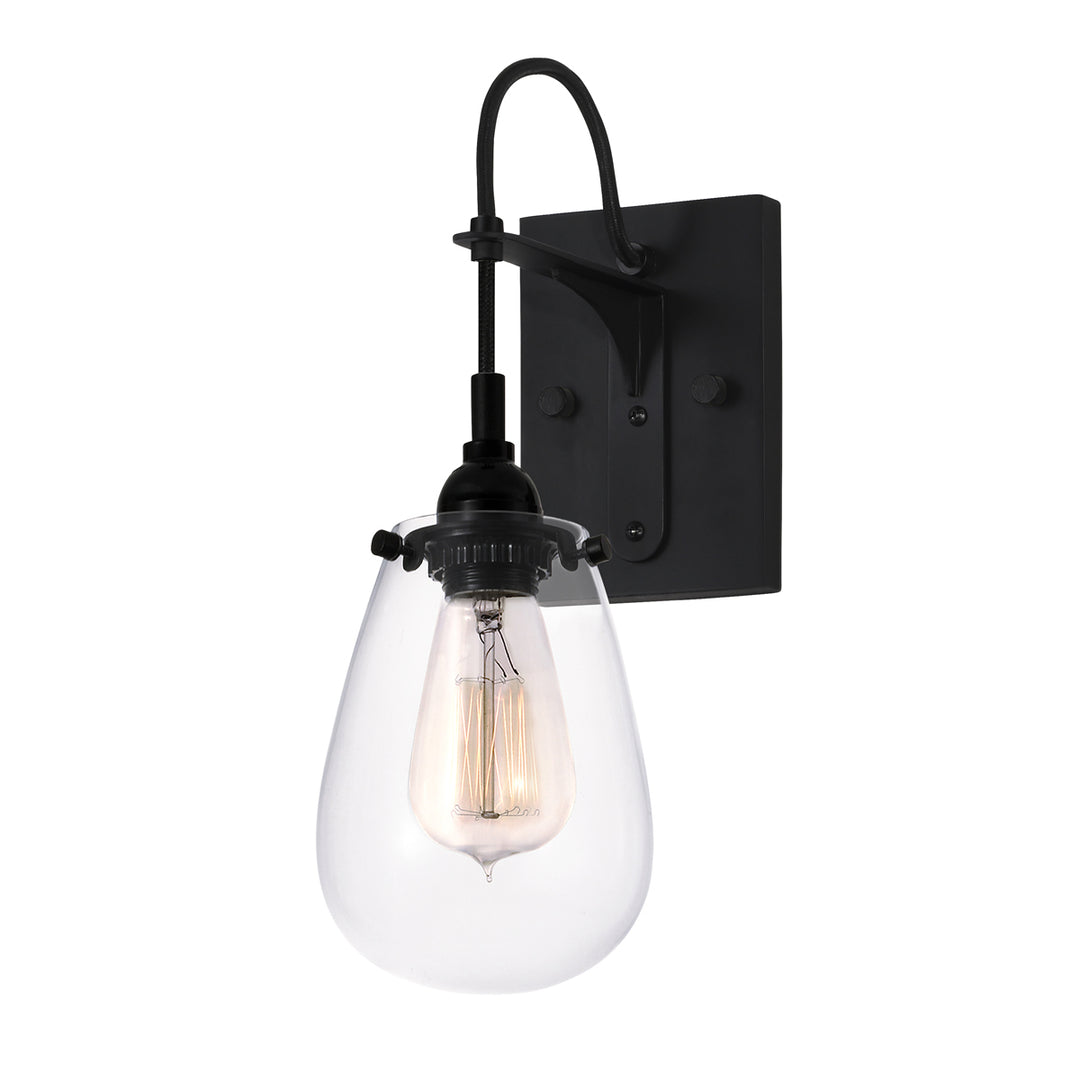 Chelsea One Light Wall Sconce in Satin Black - available from The Lighting Shoppe, trusted by Canadian homeowners