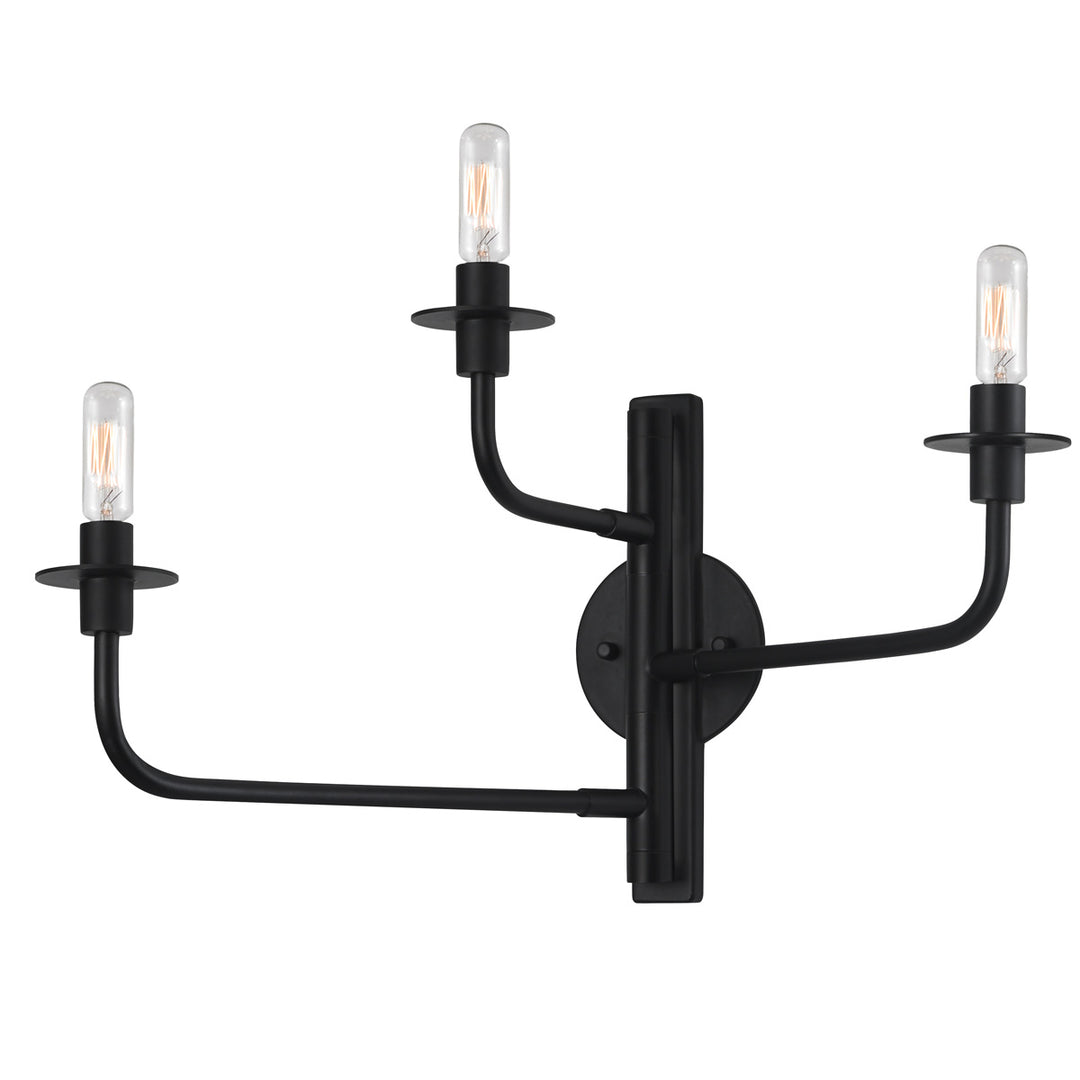 Atelier Three Light Wall Sconce in Satin Black - available from The Lighting Shoppe, trusted by Canadian homeowners