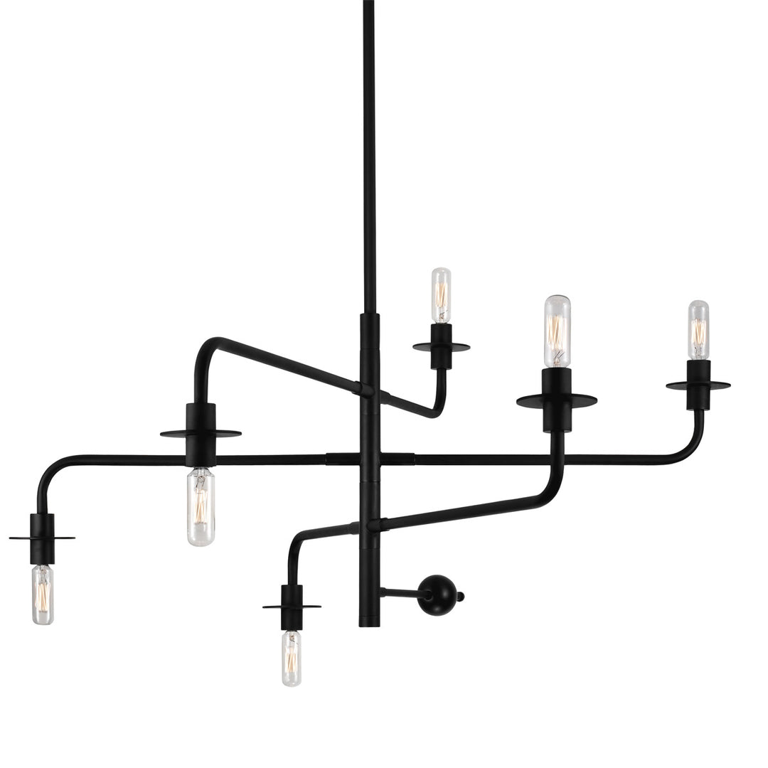 Atelier Six Light Pendant in Satin Black - available from The Lighting Shoppe, trusted by Canadian homeowners