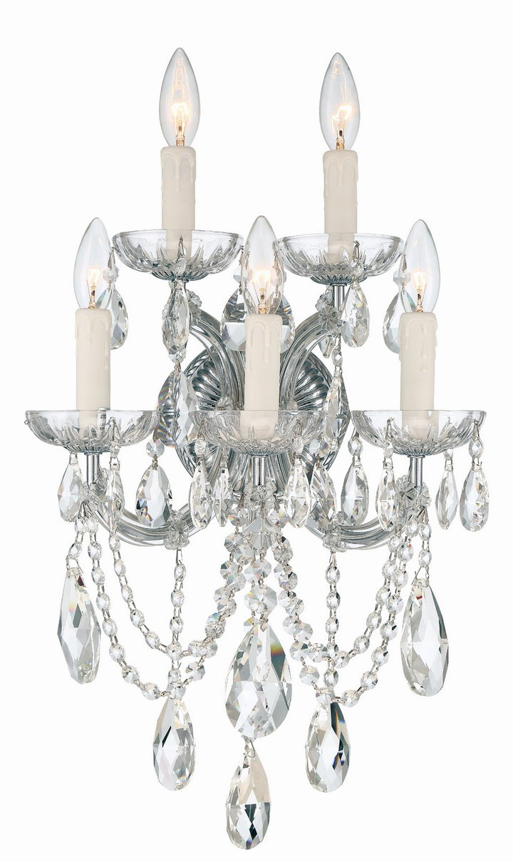 Maria Theresa Five Light Wall Sconce in Polished Chrome - available from The Lighting Shoppe, trusted by Canadian homeowners