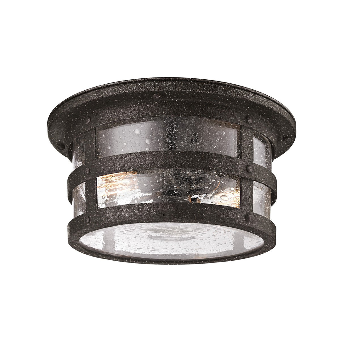 Barbosa Two Light Flush Mount in Aged Pewter - available from The Lighting Shoppe, trusted by Canadian homeowners