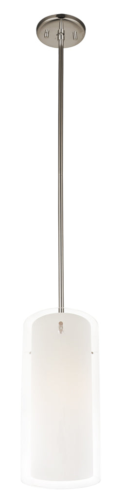 Essex One Light Mini-Pendant in Buffed Nickel w/Half Opal Glass - available from The Lighting Shoppe, trusted by Canadian homeowners