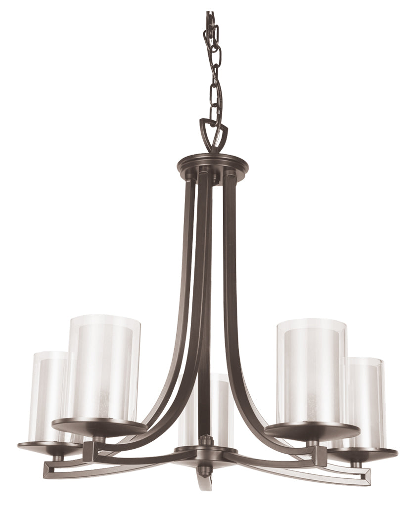 DVI Canada - DVP9025BN-OP - Five Light Chandelier - Essex - Buffed Nickel w/Half Opal Glass
