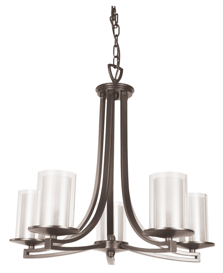 DVI Canada - DVP9025BN-OP - Five Light Chandelier - Essex - Buffed Nickel w/Half Opal Glass