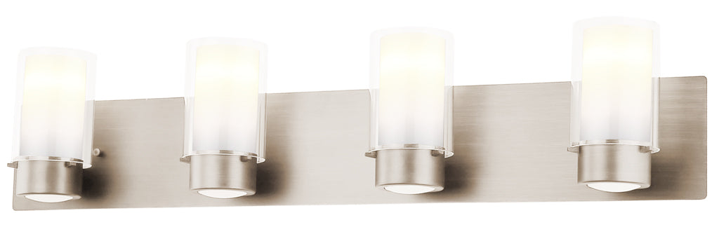 DVI Canada - DVP9044BN-OP - Four Light Vanity - Essex - Buffed Nickel w/Half Opal Glass