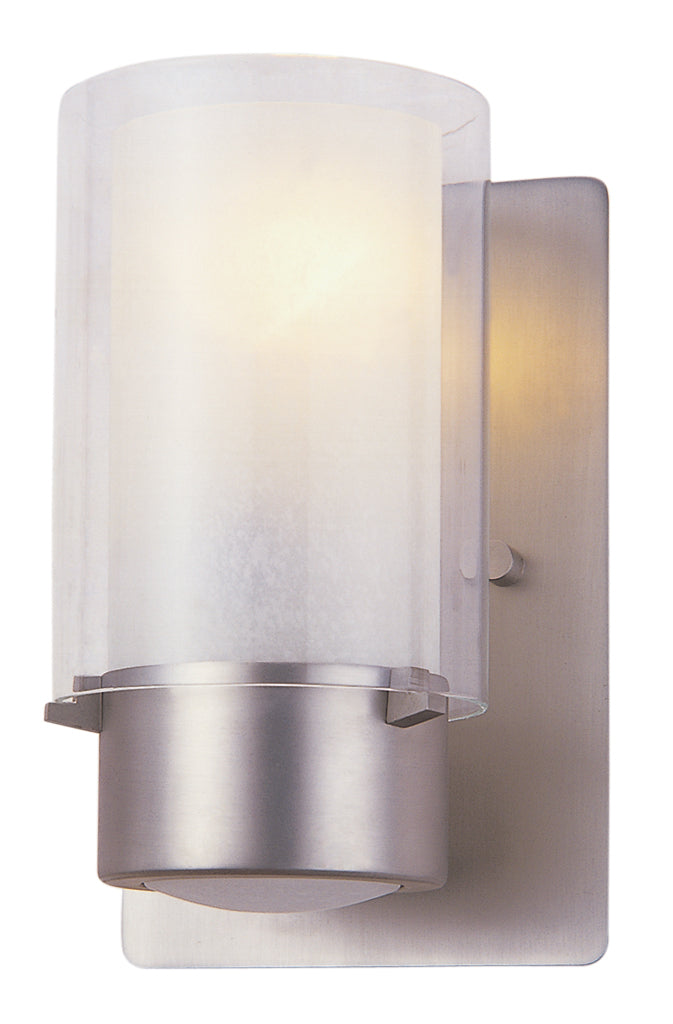 Essex One Light Wall Sconce in Buffed Nickel w/Half Opal Glass - available from The Lighting Shoppe, trusted by Canadian homeowners