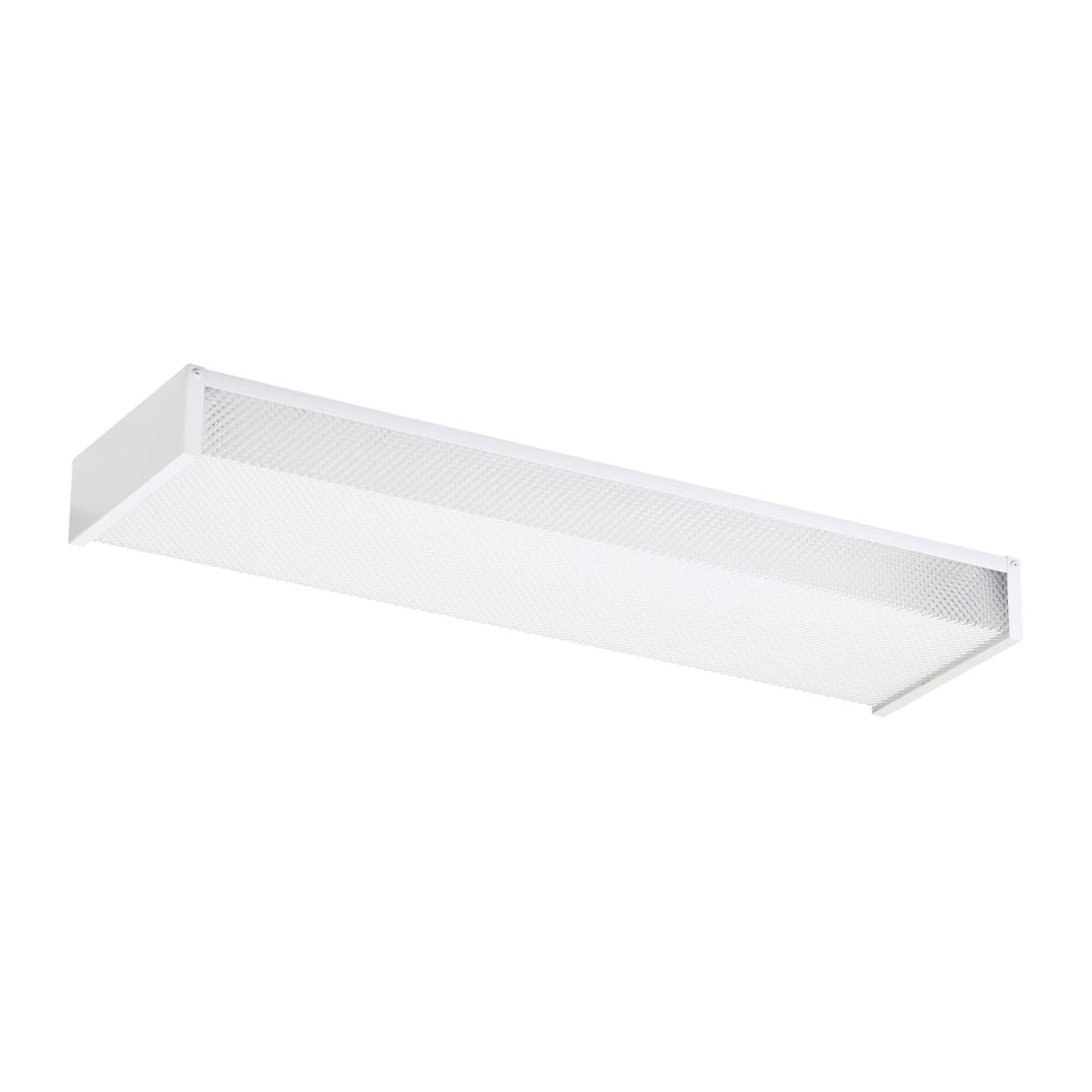 Drop Lens Fluorescent Two Light Flush Mount in White - available from The Lighting Shoppe, trusted by Canadian homeowners