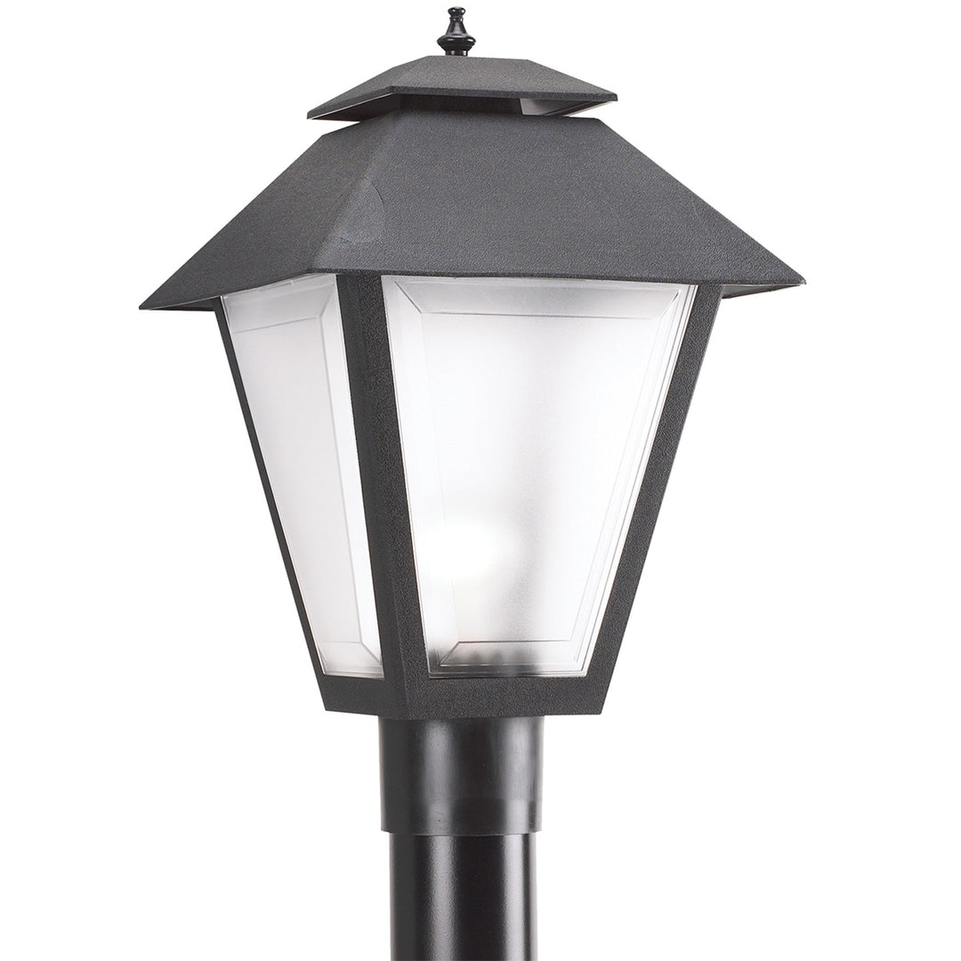 Polycarbonate Outdoor One Light Outdoor Post Lantern in Black - available from The Lighting Shoppe, trusted by Canadian homeowners