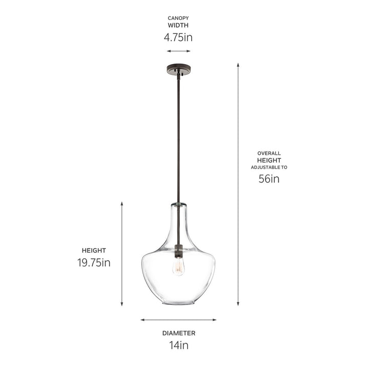 Kichler Canada - 42046OZ - One Light Pendant - Everly - Olde Bronze