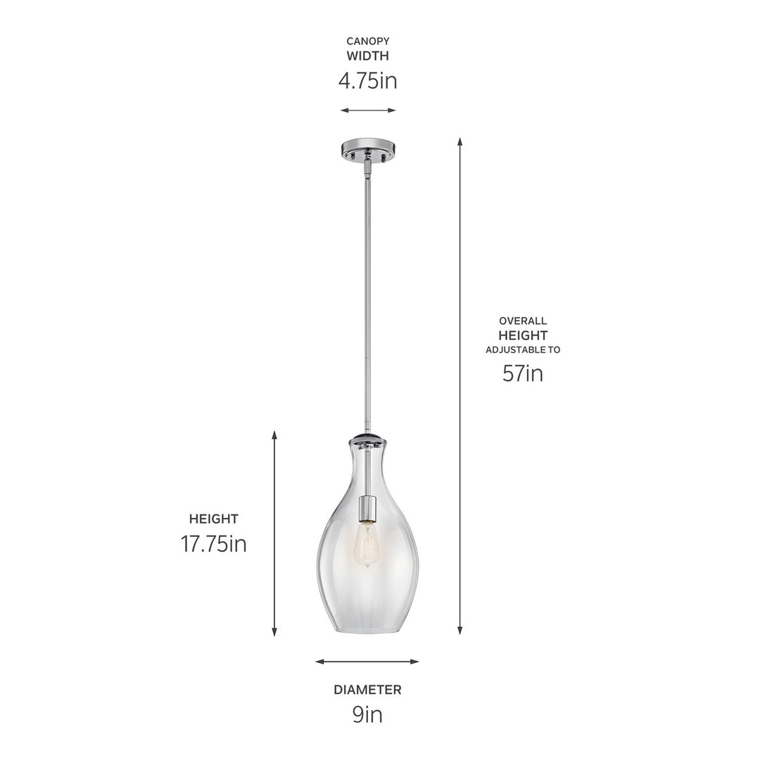 Kichler Canada - 42047CH - One Light Pendant - Everly - Chrome