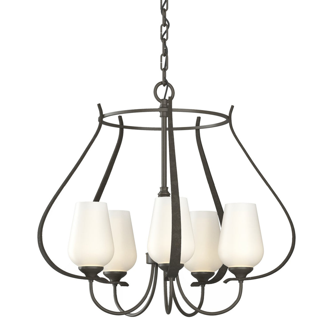 Hubbardton Forge Canada - 103045-SKT-07-GG0303 - Five Light Chandelier - Flora - Dark Smoke