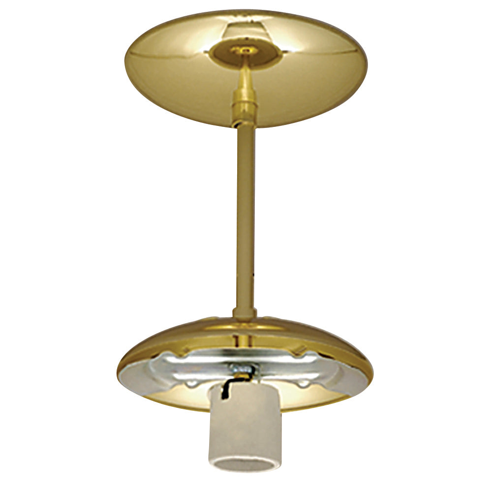 Bulk Holder & Glass Pack One Light Flush Mount in Polished Brass - available from The Lighting Shoppe, trusted by Canadian homeowners