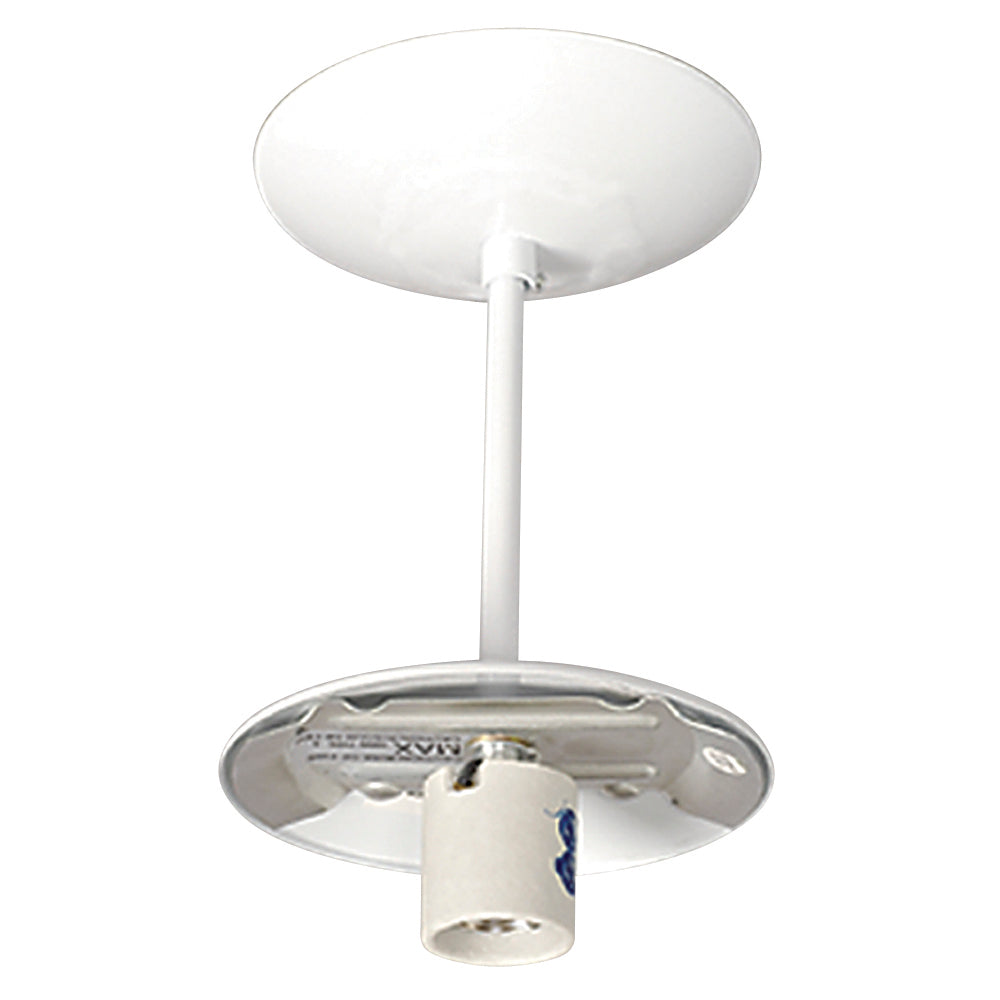 Bulk Holder & Glass Pack One Light Flush Mount in White - available from The Lighting Shoppe, trusted by Canadian homeowners