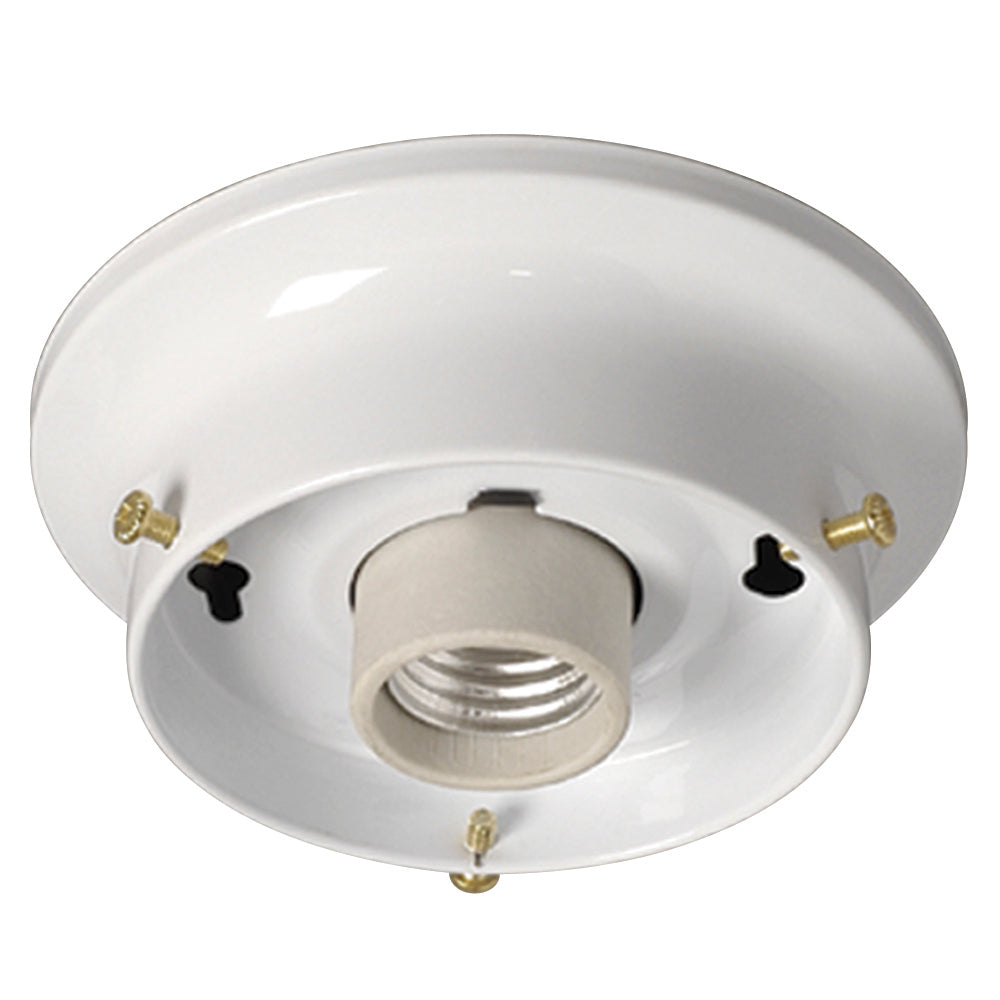Bulk Holder & Glass Pack Ceiling Fixture Holder in White - available from The Lighting Shoppe, trusted by Canadian homeowners