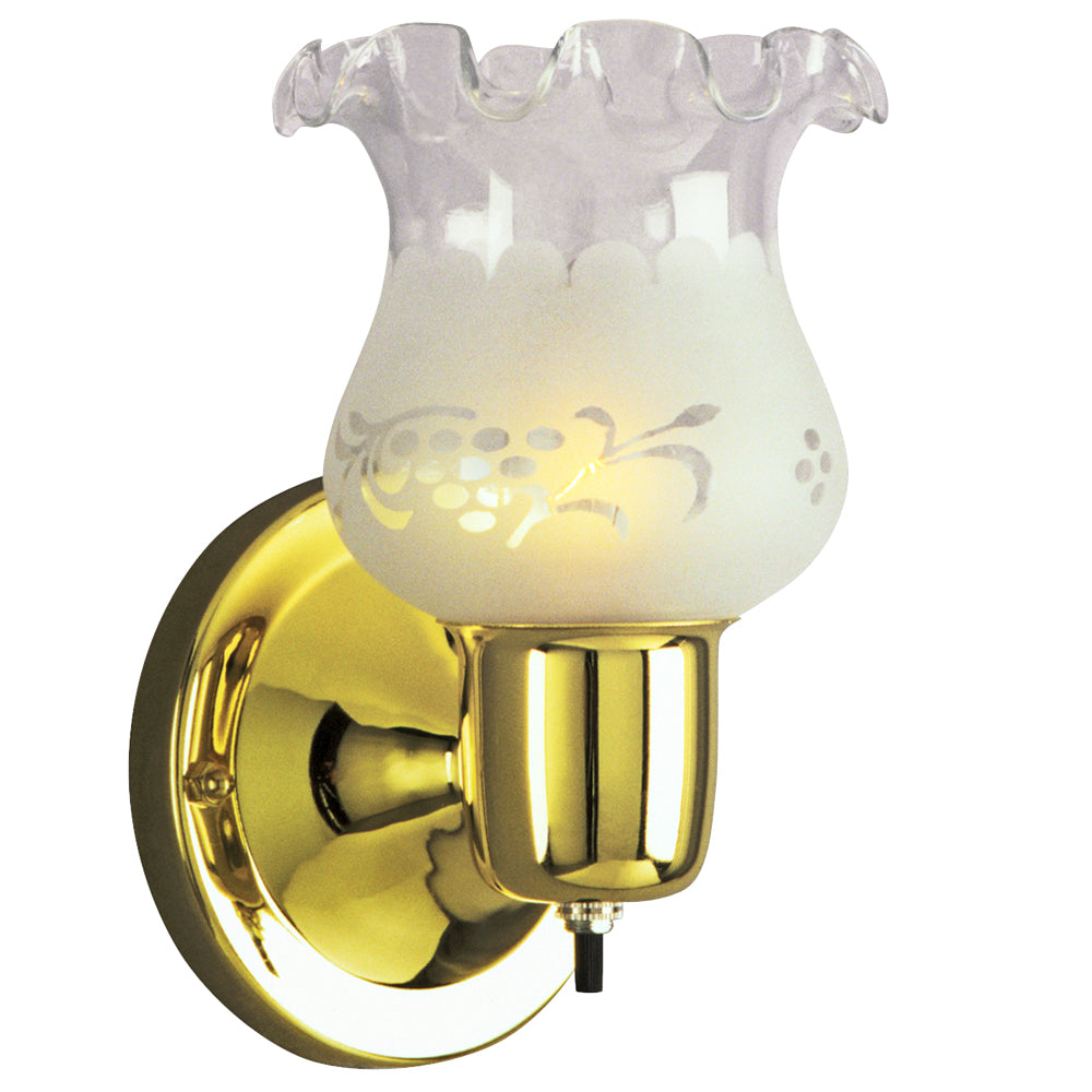 One Light Wall Bracket in Polished Brass - available from The Lighting Shoppe, trusted by Canadian homeowners