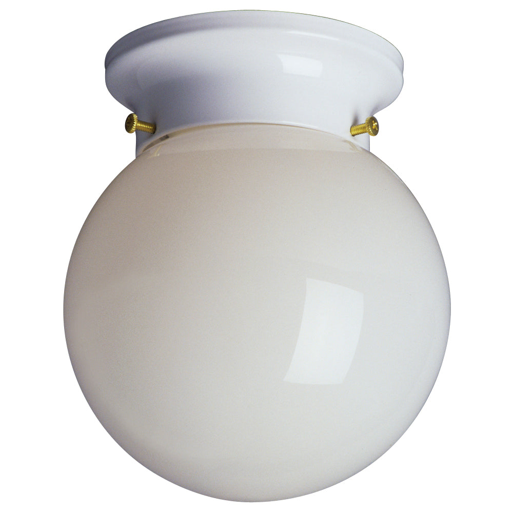Flush Mount White One Light Flush Mount in White - available from The Lighting Shoppe, trusted by Canadian homeowners
