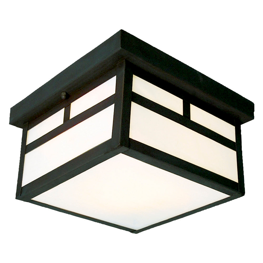 Two Light Outdoor Ceiling Fixture in Black - available from The Lighting Shoppe, trusted by Canadian homeowners
