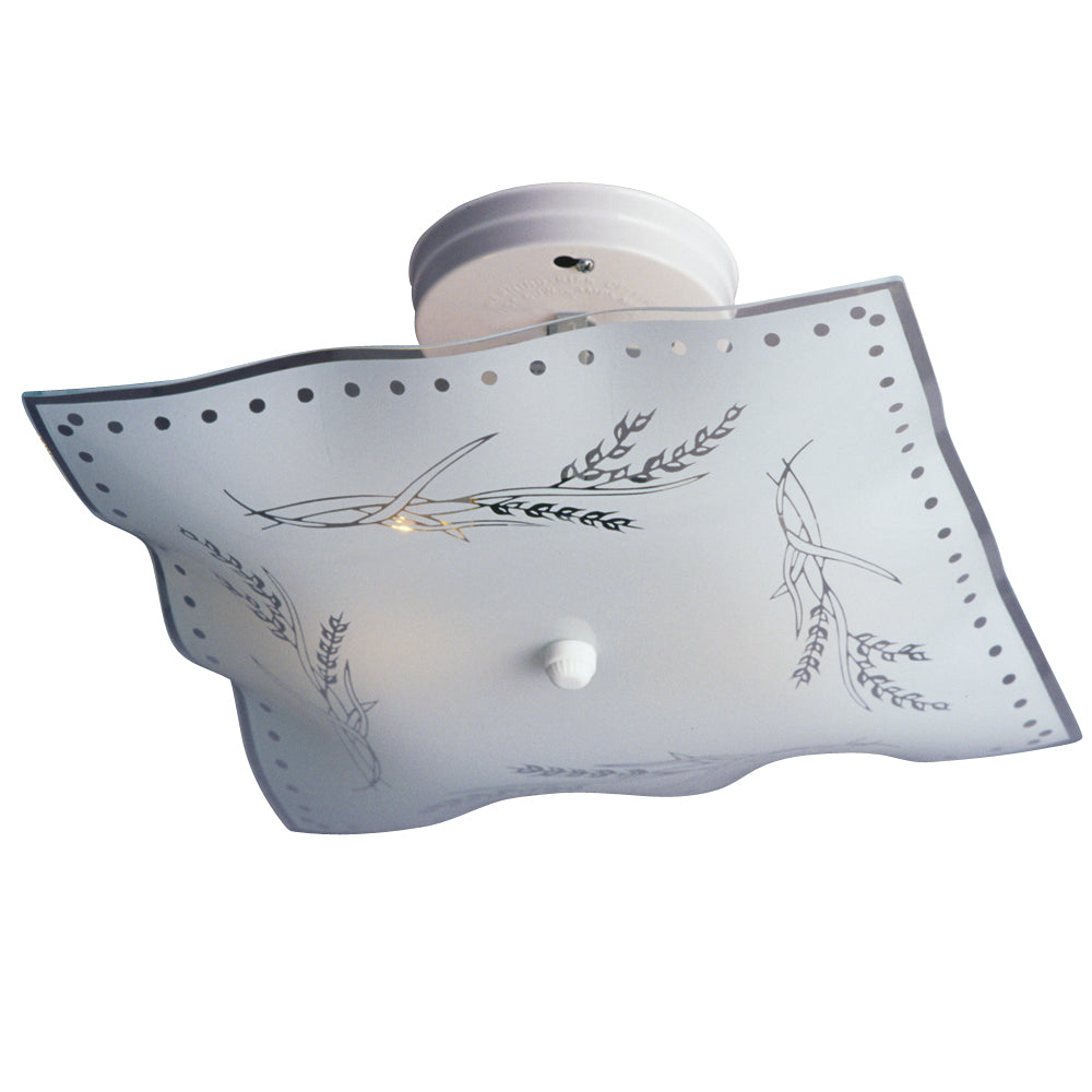 Semi-Flush Mount White Two Light Bedroom Light in White - available from The Lighting Shoppe, trusted by Canadian homeowners
