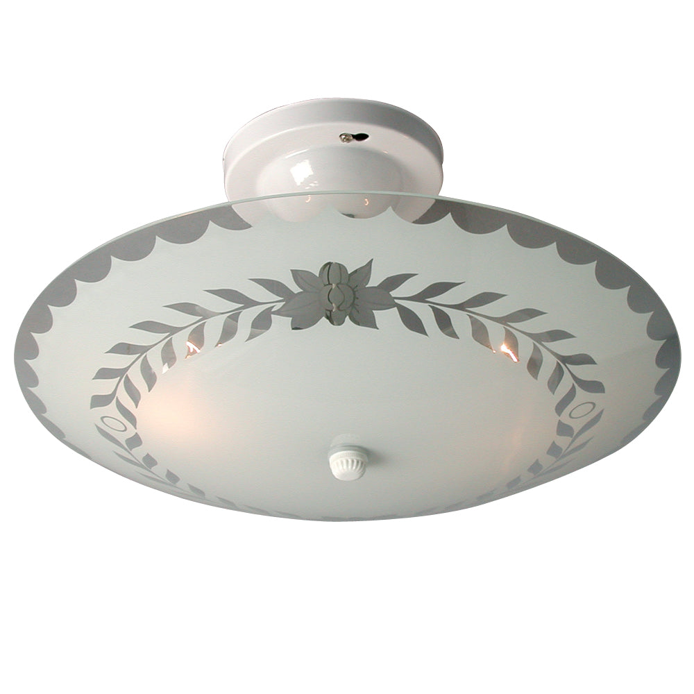 Semi-Flush Mount White Two Light Bedroom Light in White - available from The Lighting Shoppe, trusted by Canadian homeowners