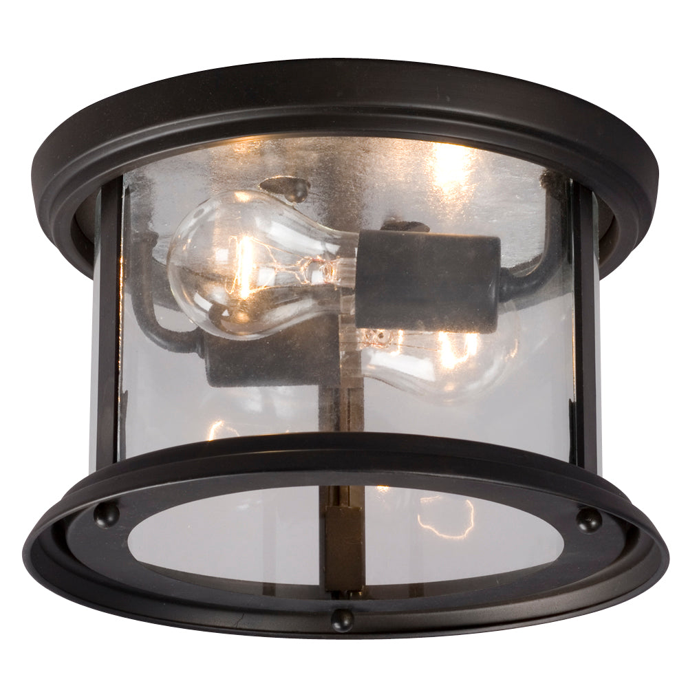 Huntington Oil Rubbed Bronze Two Light Flush Mount in Oil Rubbed Bronze - available from The Lighting Shoppe, trusted by Canadian homeowners