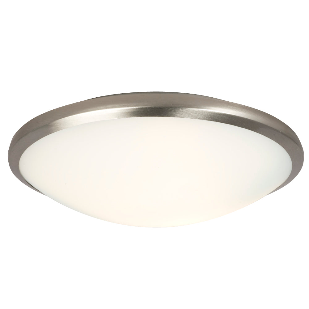 Flush Mount Brushed Nickel Two Light Flush Mount in Brushed Nickel - available from The Lighting Shoppe, trusted by Canadian homeowners