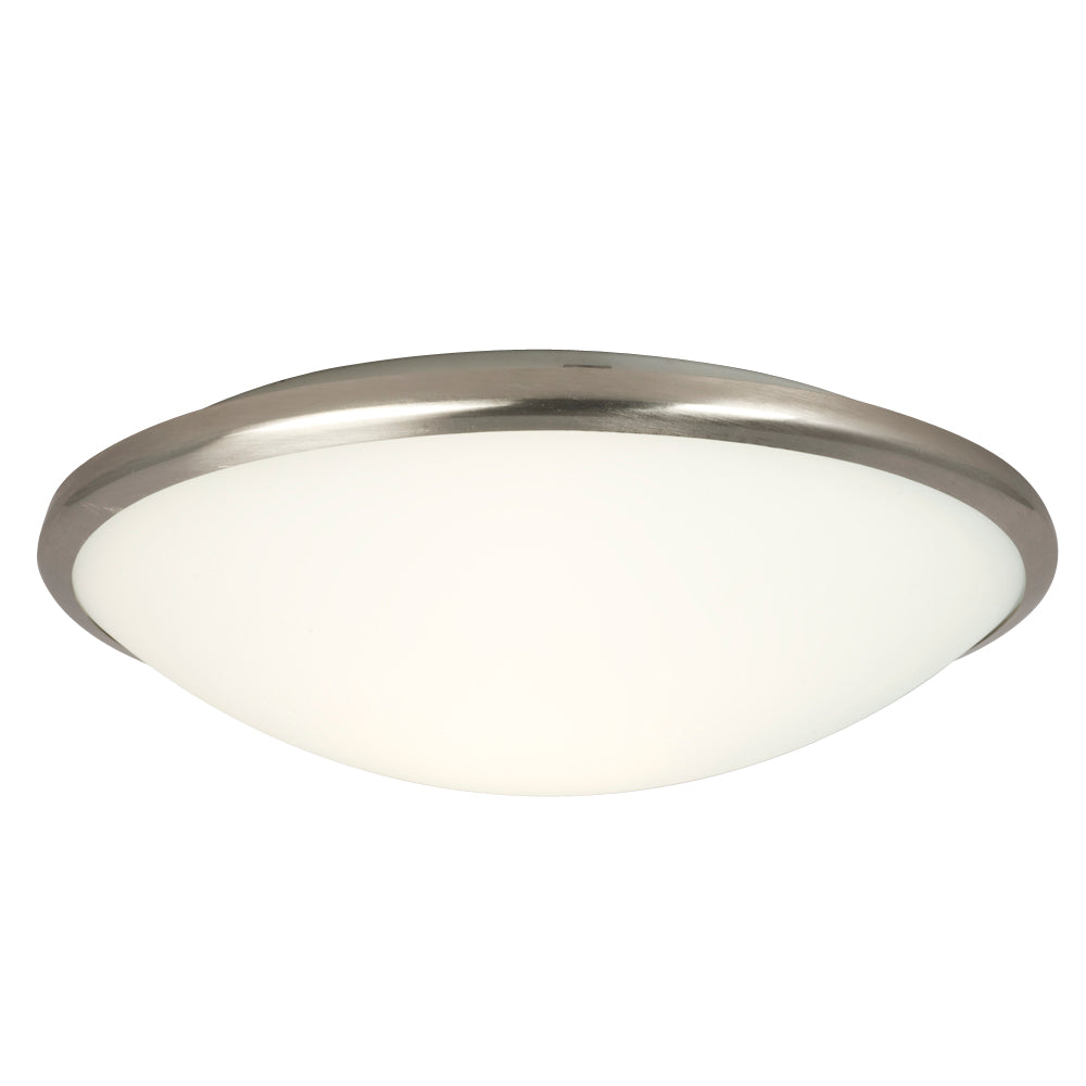 Flush Mount Brushed Nickel Two Light Flush Mount in Brushed Nickel - available from The Lighting Shoppe, trusted by Canadian homeowners