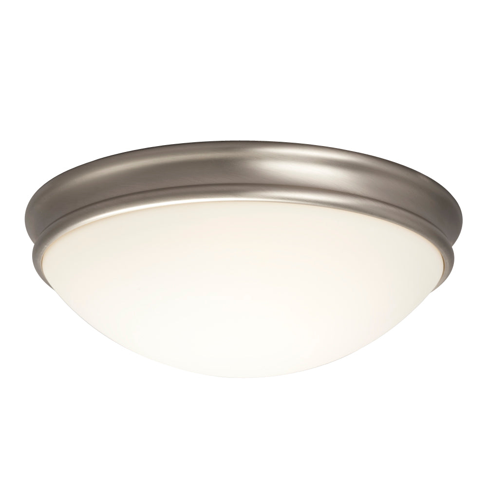 Flush Mount Brushed Nickel Three Light Flush Mount in Brushed Nickel - available from The Lighting Shoppe, trusted by Canadian homeowners